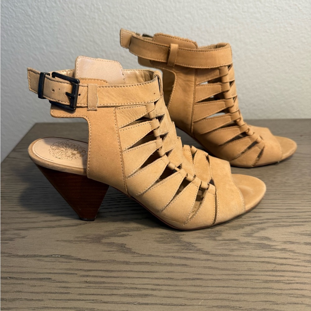 Vince Camuto Tan Strappy Heels
